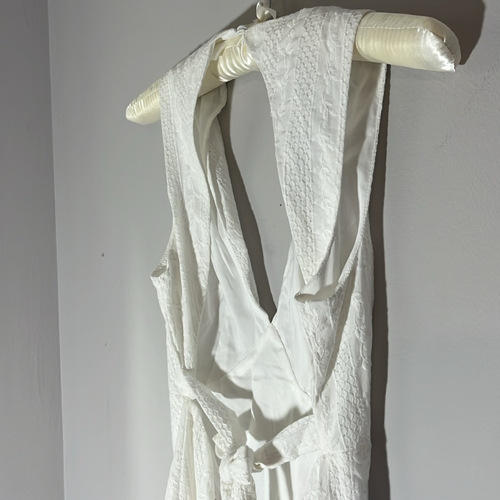 Lulus Summer's Best White Eyelet Embroidery Tie-Back Midi Dress - Picture 9 of 10